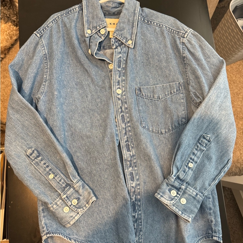 J. Khaki Light Denim Kids Button-Down Shirt